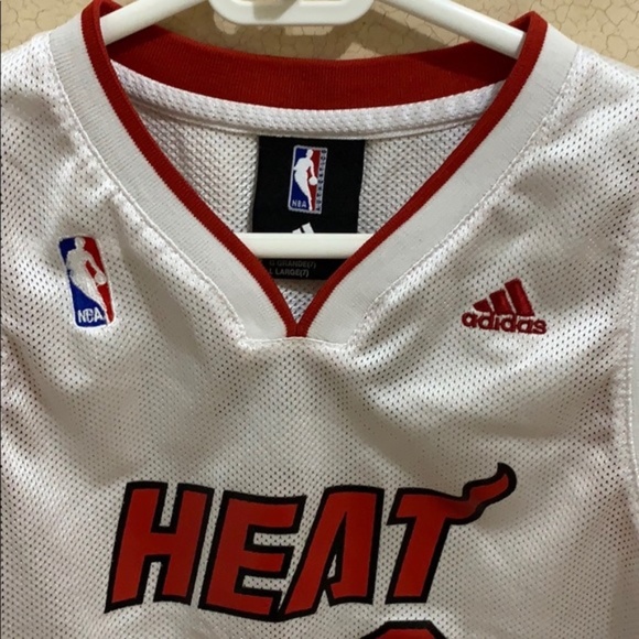 Wade NBA Adidas Miami Heat White Jersey Size 7 - Picture 6 of 7